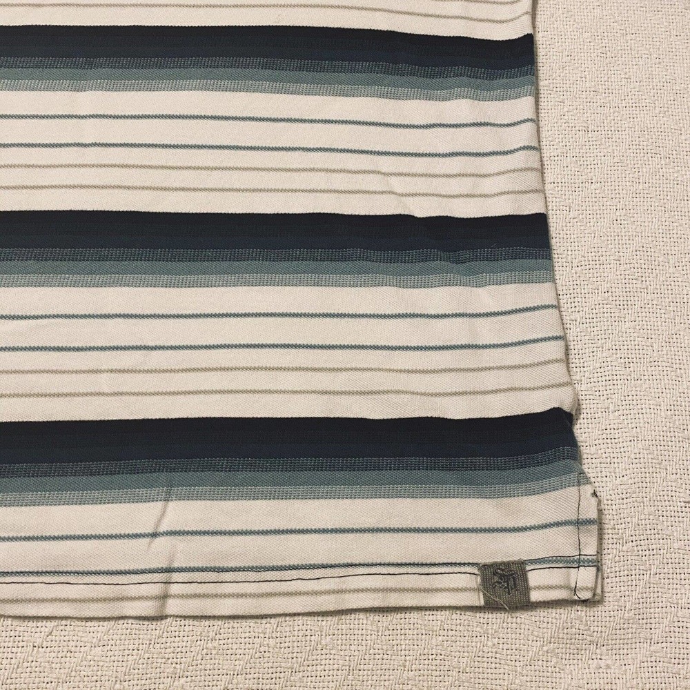 South Pole Polo Shirt Mens Size XL Black Green White Striped With Collar - Picture 7 of 16